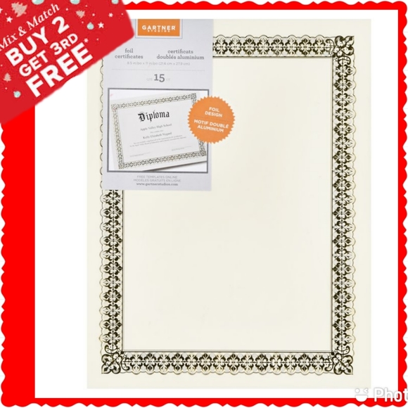 Gartner Studios 36004-S Gold Foil Certificate, 15 Pack - Picture 10 of 10